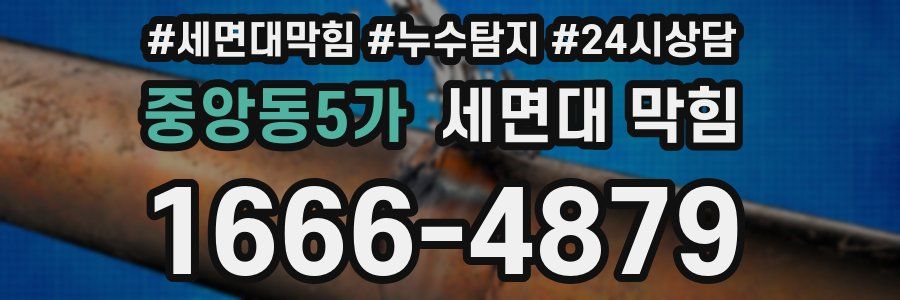 중앙동5가 세면대 막힘