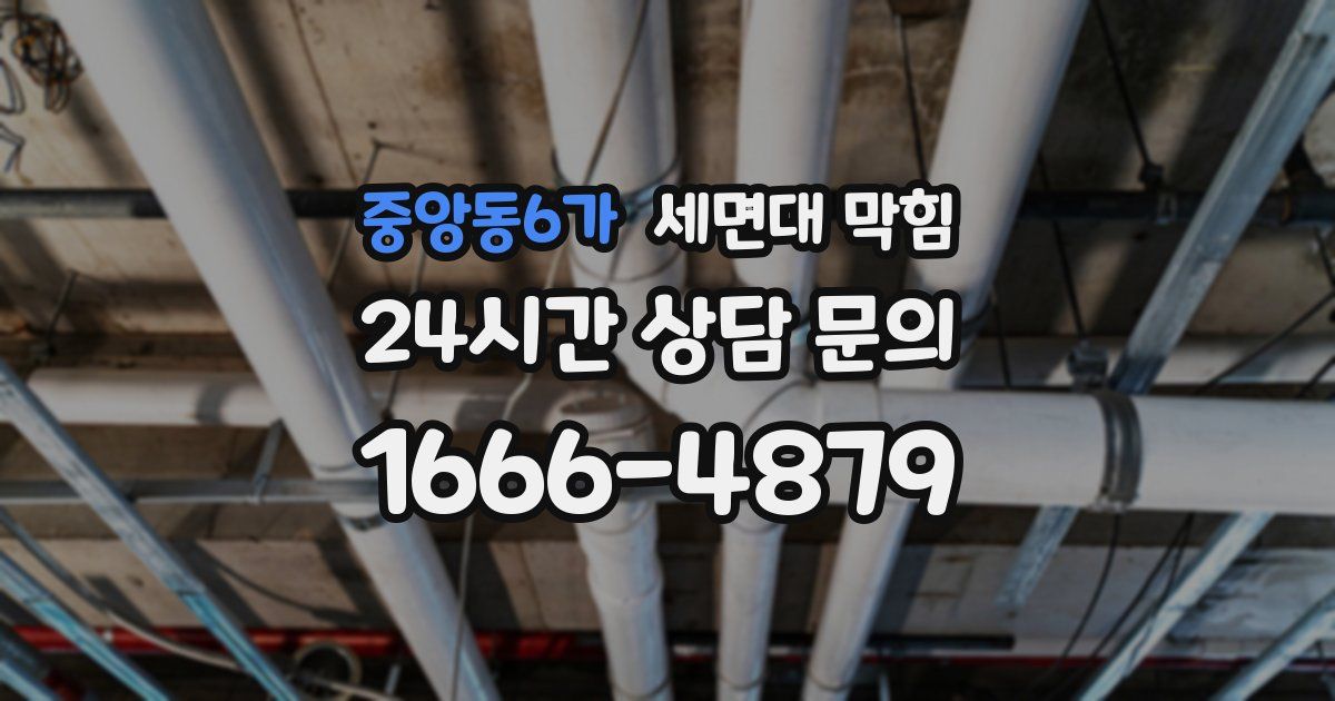 중앙동6가 세면대 막힘