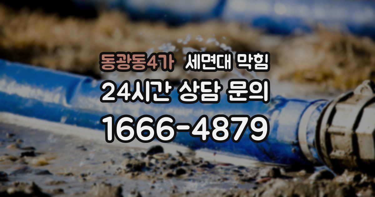동광동4가 세면대 막힘