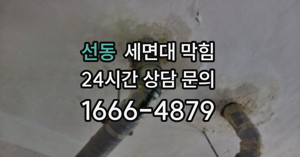 선동 세면대 막힘