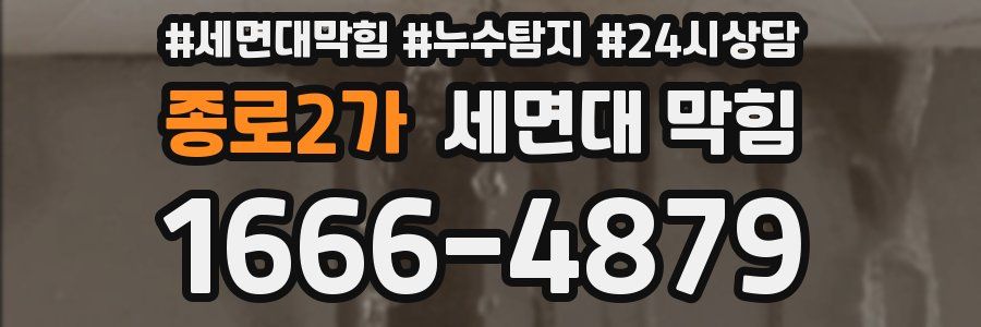 종로2가 세면대 막힘