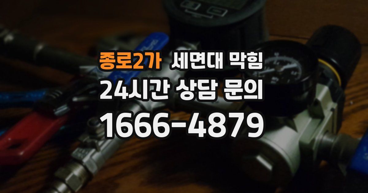 종로2가 세면대 막힘