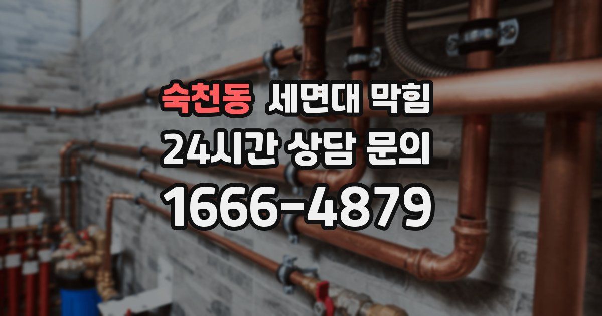 숙천동 세면대 막힘