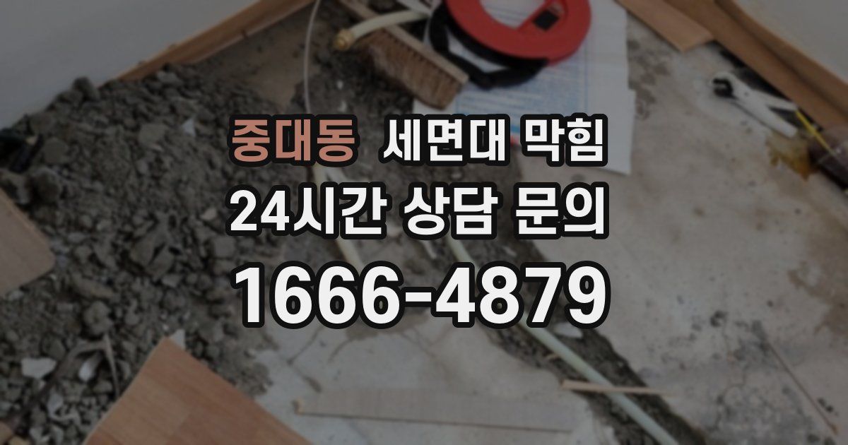 중대동 세면대 막힘