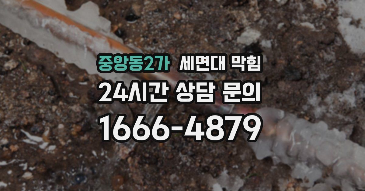 중앙동2가 세면대 막힘