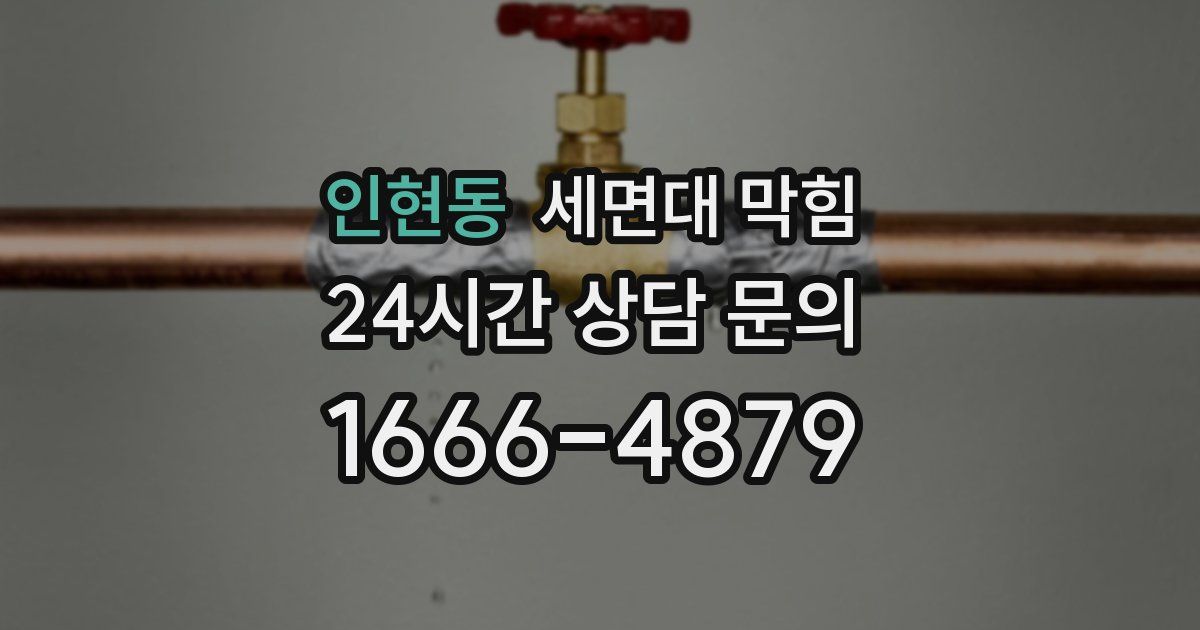 인현동 세면대 막힘