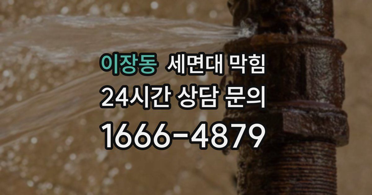 이장동 세면대 막힘