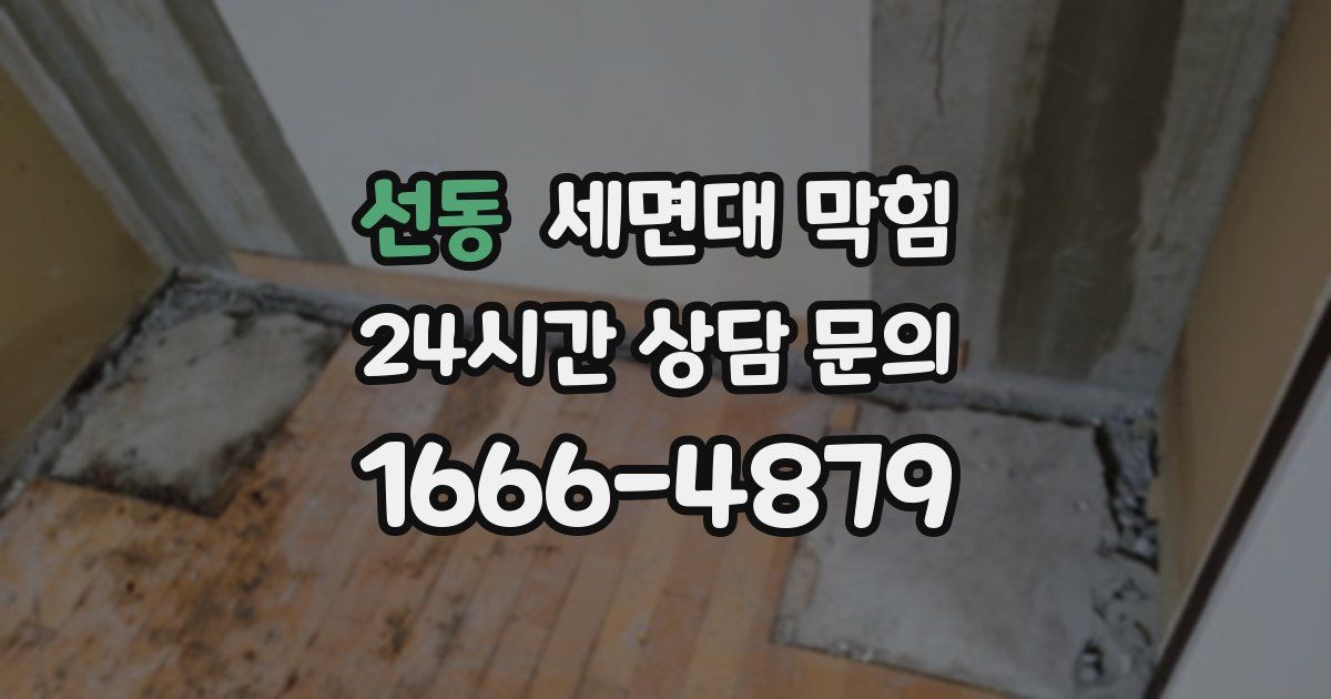 선동 세면대 막힘