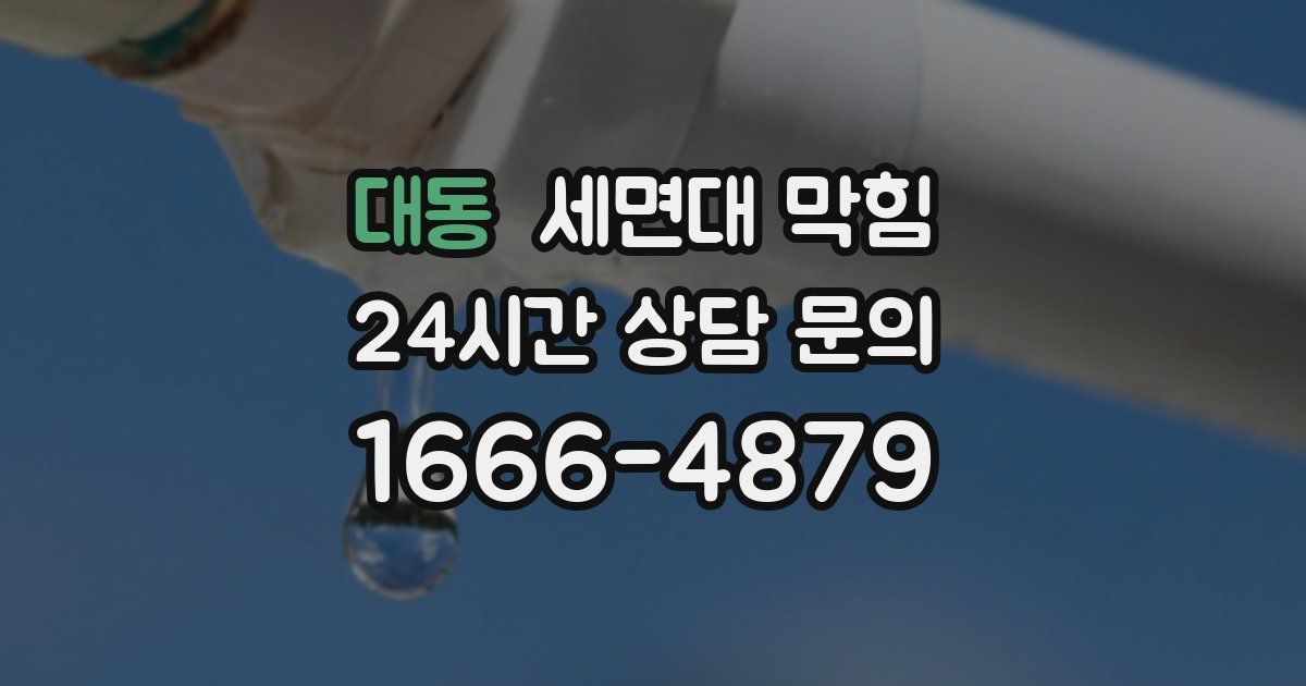 대동 세면대 막힘