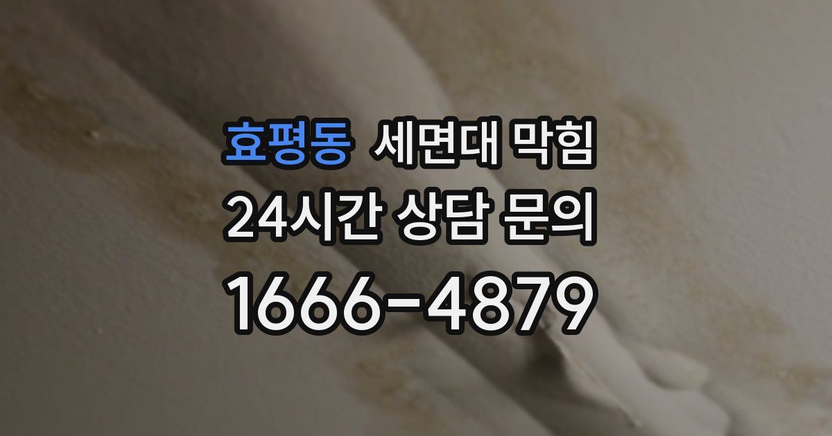 효평동 세면대 막힘