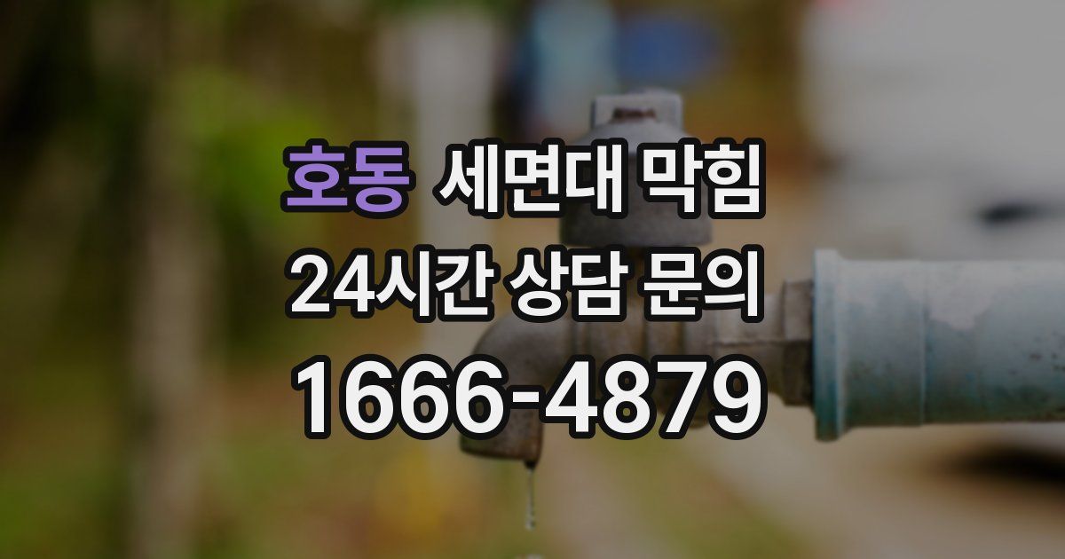 호동 세면대 막힘