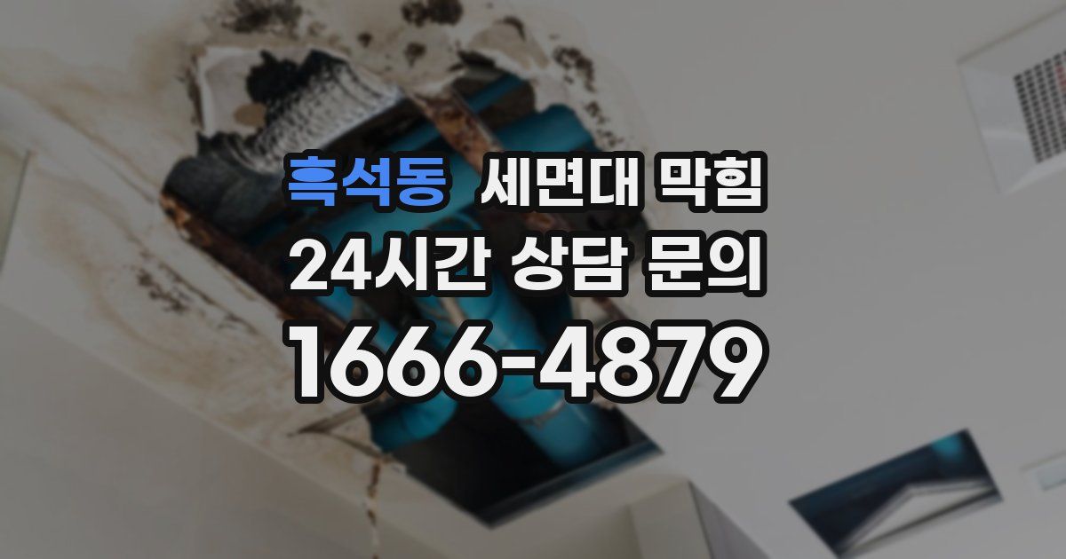 흑석동 세면대 막힘