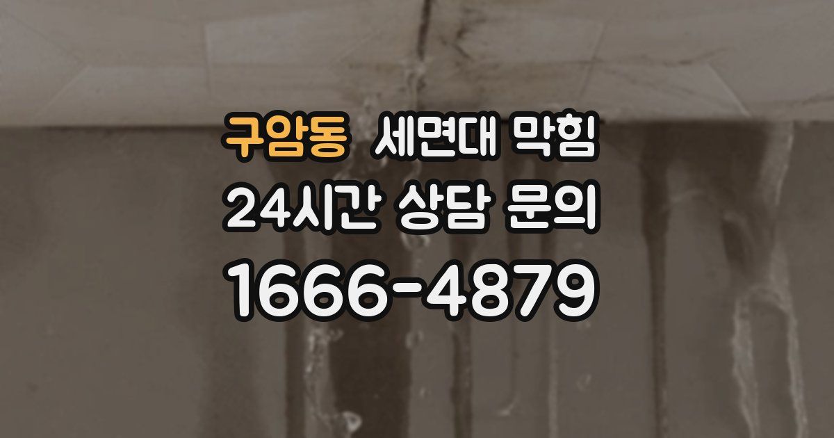 구암동 세면대 막힘