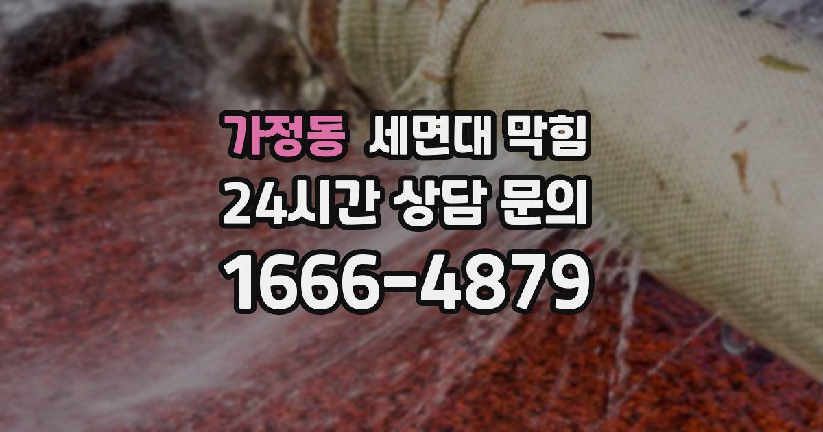 가정동 세면대 막힘