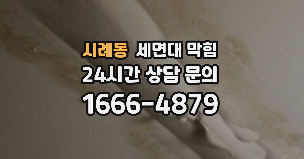 시례동 세면대 막힘