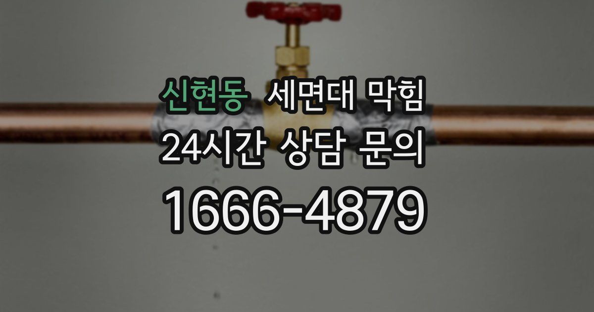 신현동 세면대 막힘