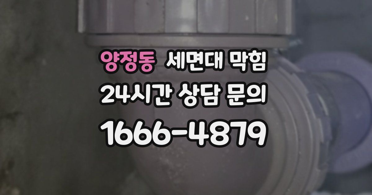 양정동 세면대 막힘