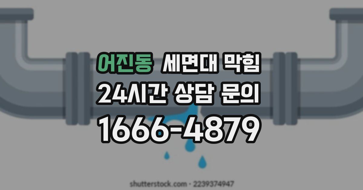 어진동 세면대 막힘