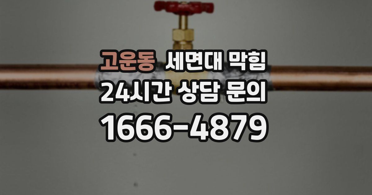 고운동 세면대 막힘