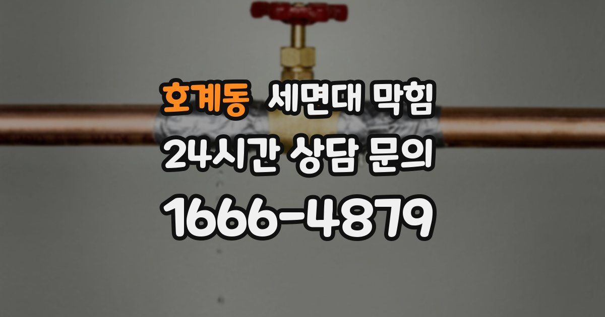 호계동 세면대 막힘