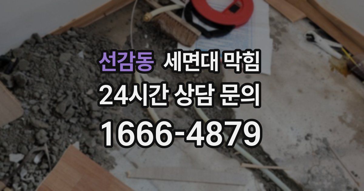 선감동 세면대 막힘