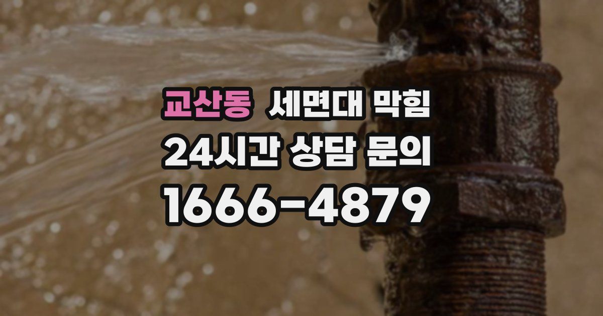 교산동 세면대 막힘