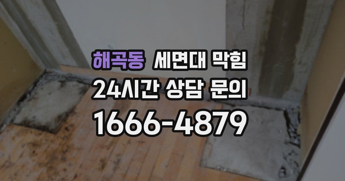 해곡동 세면대 막힘