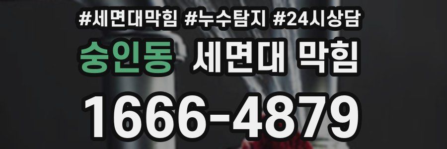 숭인동 세면대 막힘