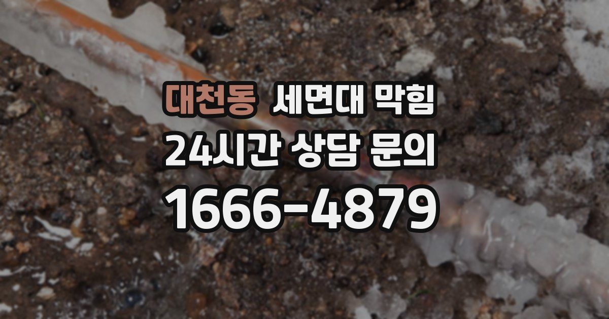 대천동 세면대 막힘