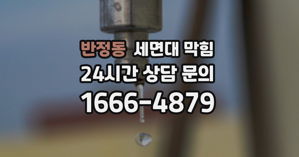 반정동 세면대 막힘