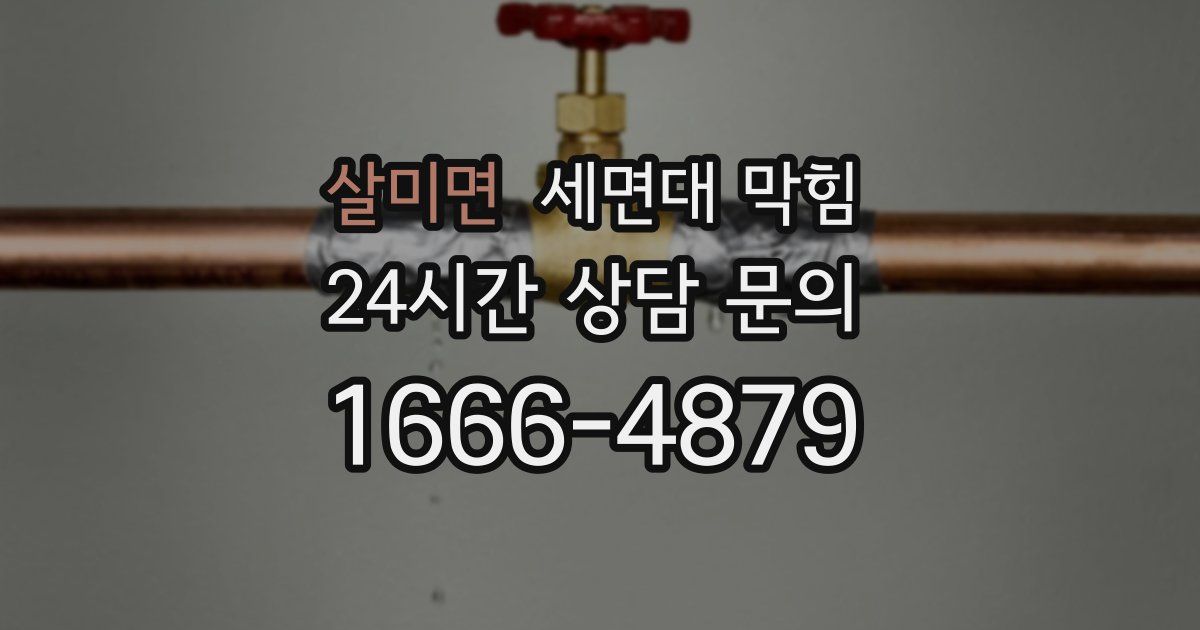 살미면 세면대 막힘