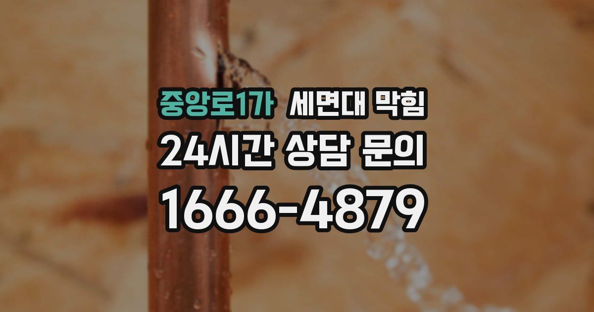 중앙로1가 세면대 막힘