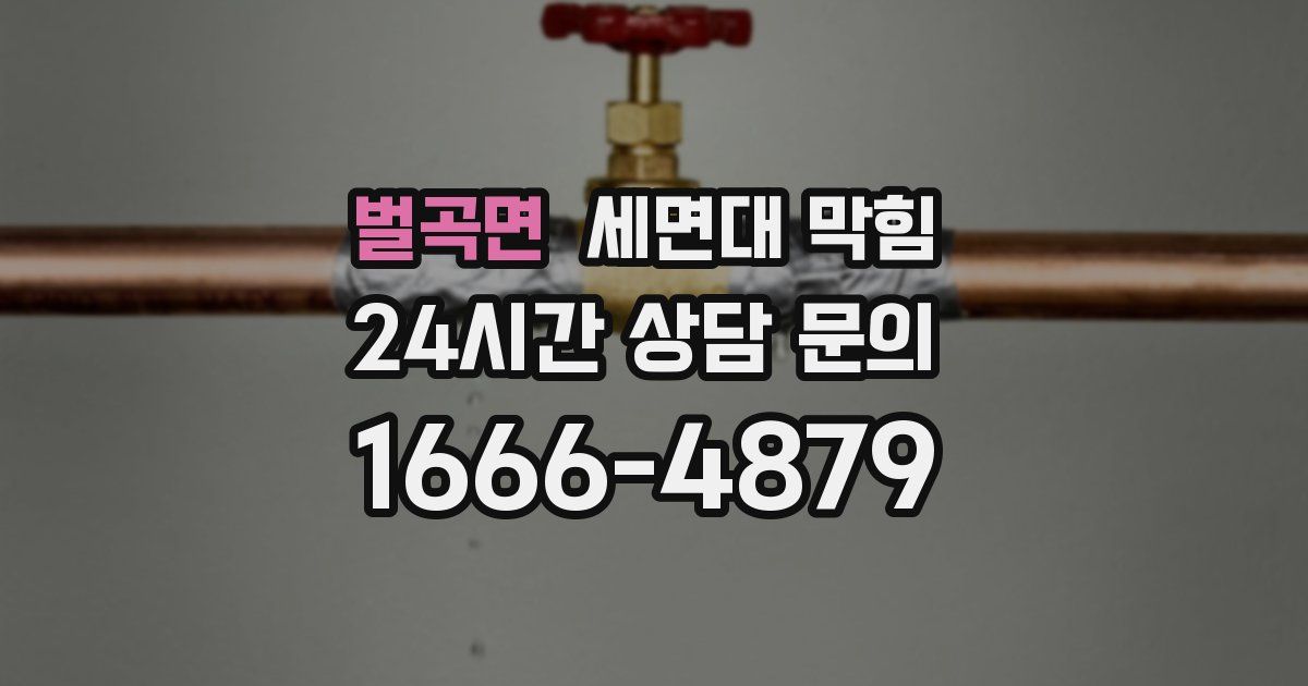 벌곡면 세면대 막힘