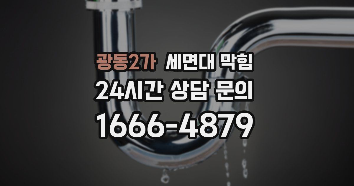 광동2가 세면대 막힘