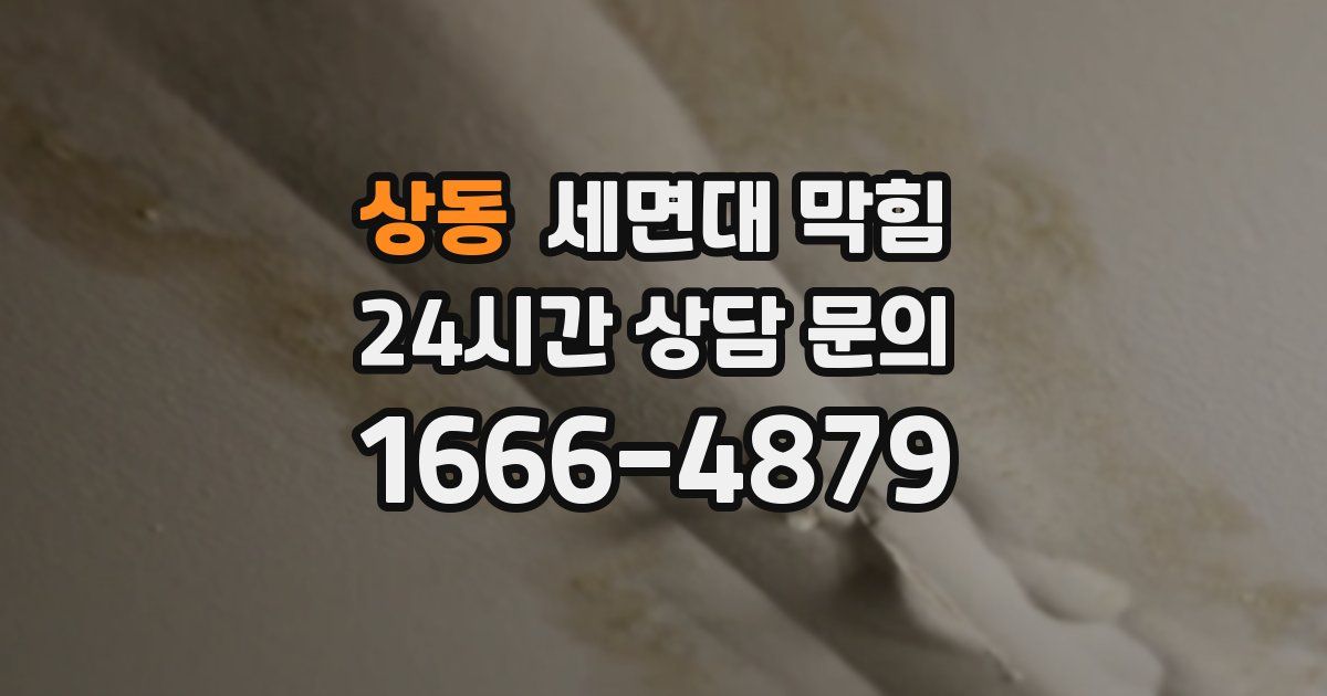 상동 세면대 막힘