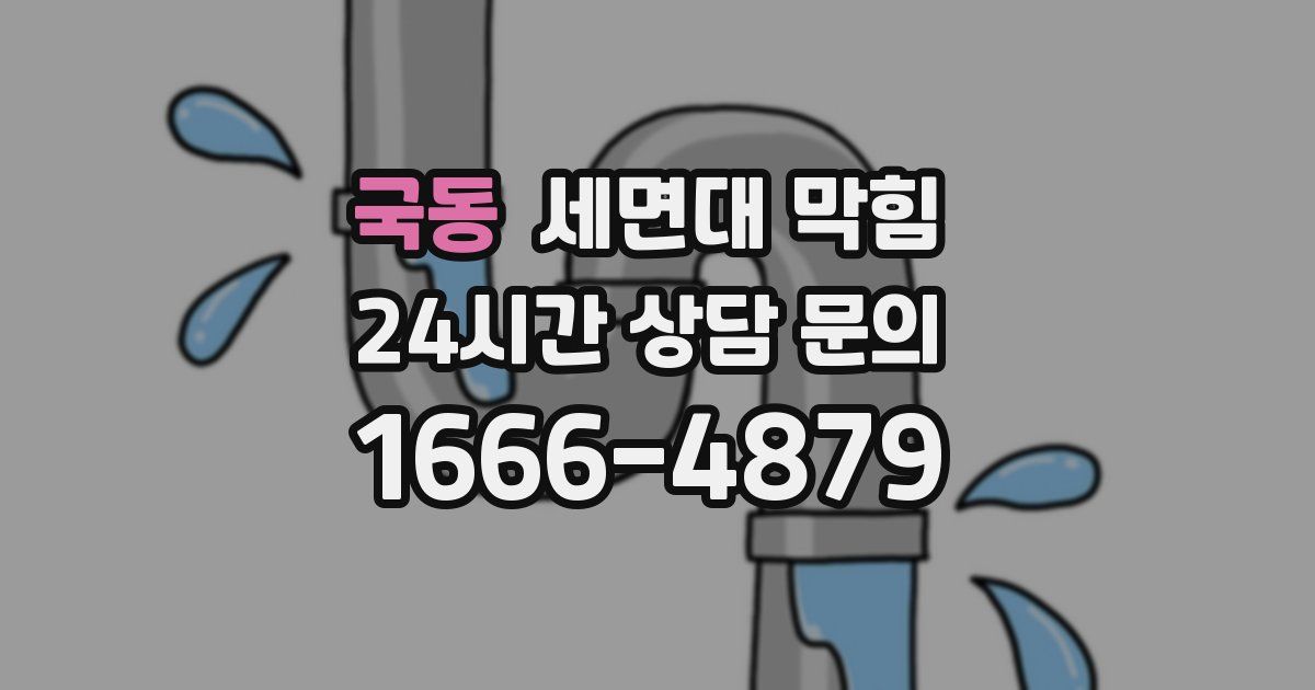 국동 세면대 막힘