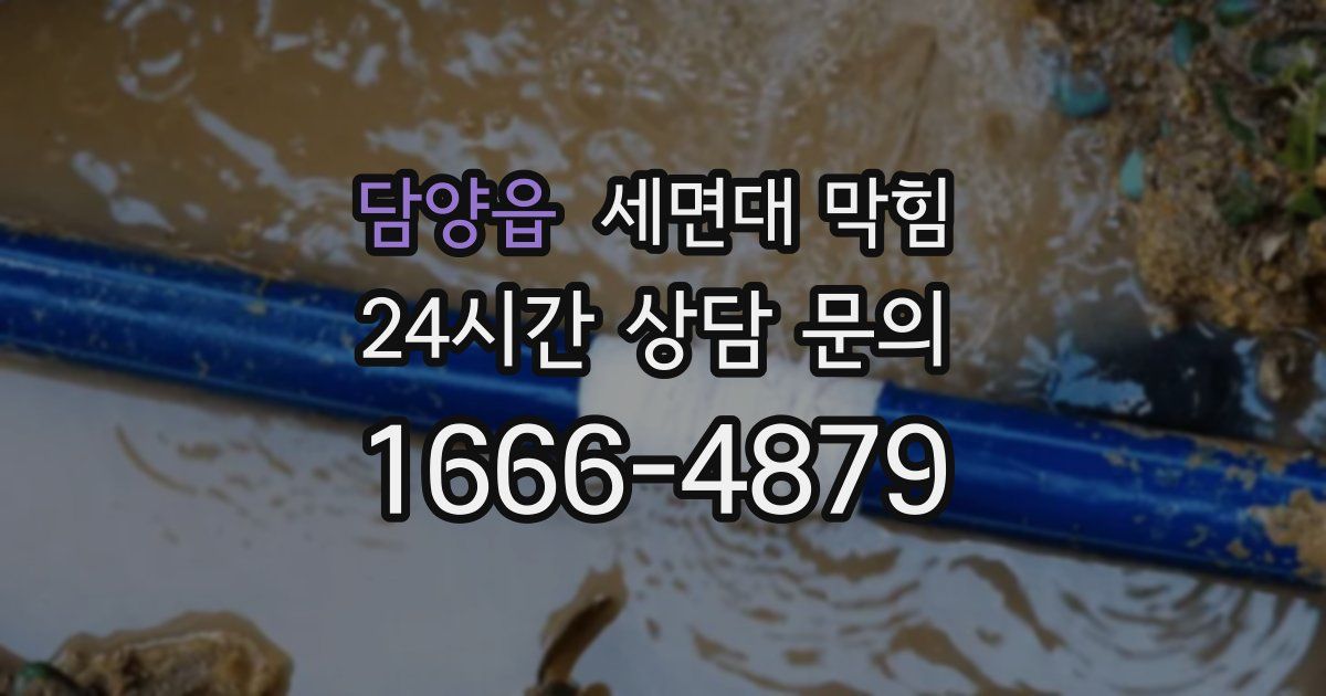 담양읍 세면대 막힘