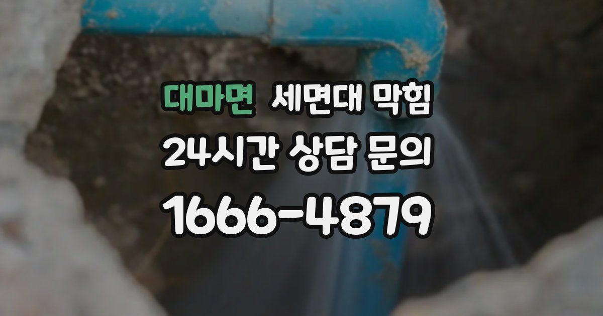 대마면 세면대 막힘