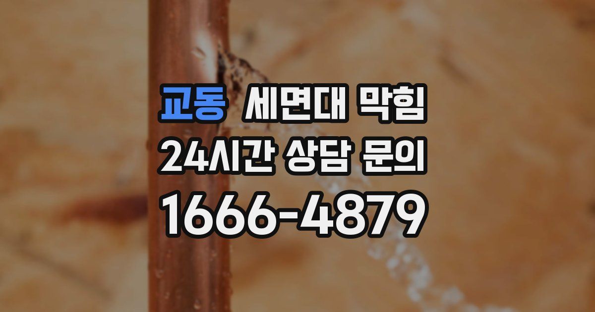 교동 세면대 막힘