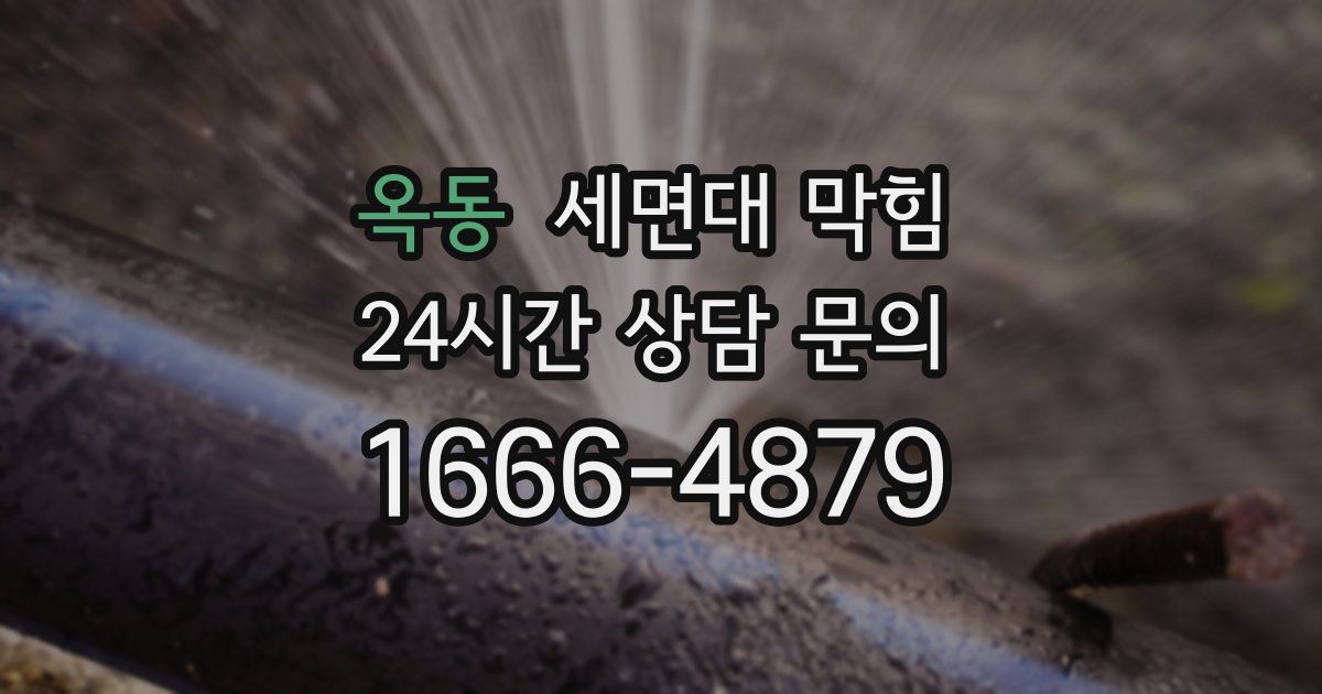 옥동 세면대 막힘