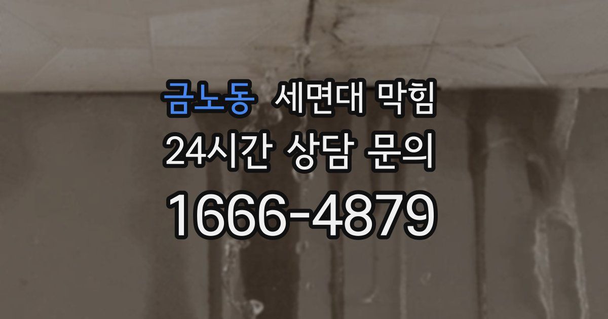 금노동 세면대 막힘