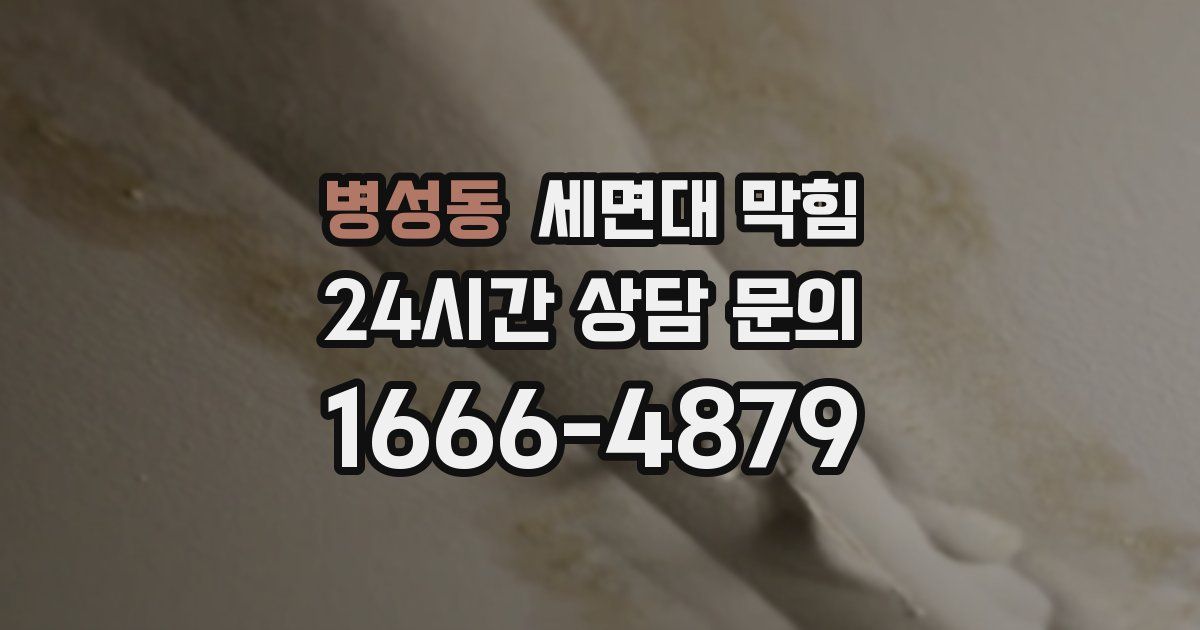 병성동 세면대 막힘