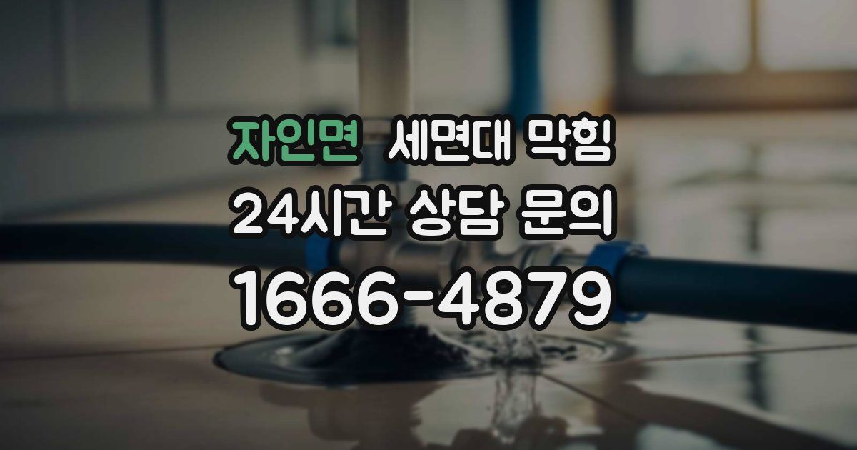 자인면 세면대 막힘