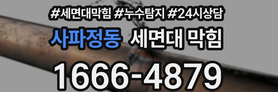 사파정동 세면대 막힘