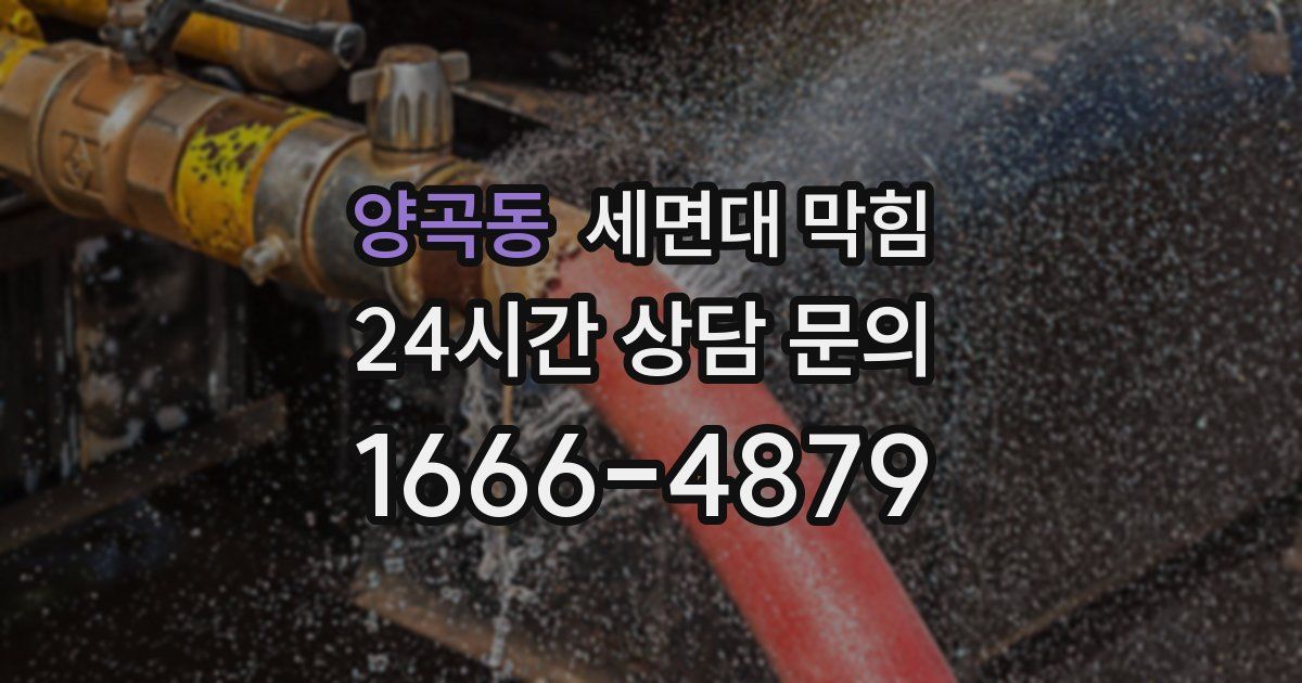 양곡동 세면대 막힘