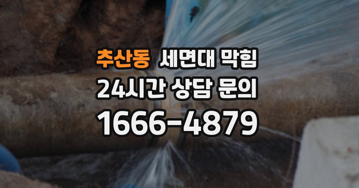 추산동 세면대 막힘