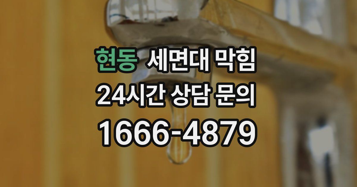 현동 세면대 막힘