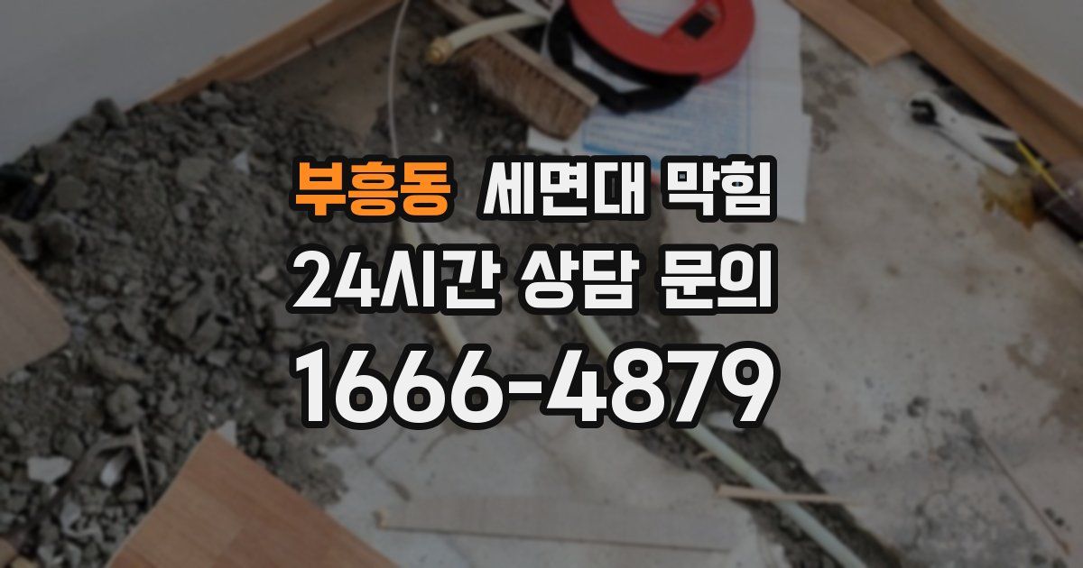 부흥동 세면대 막힘