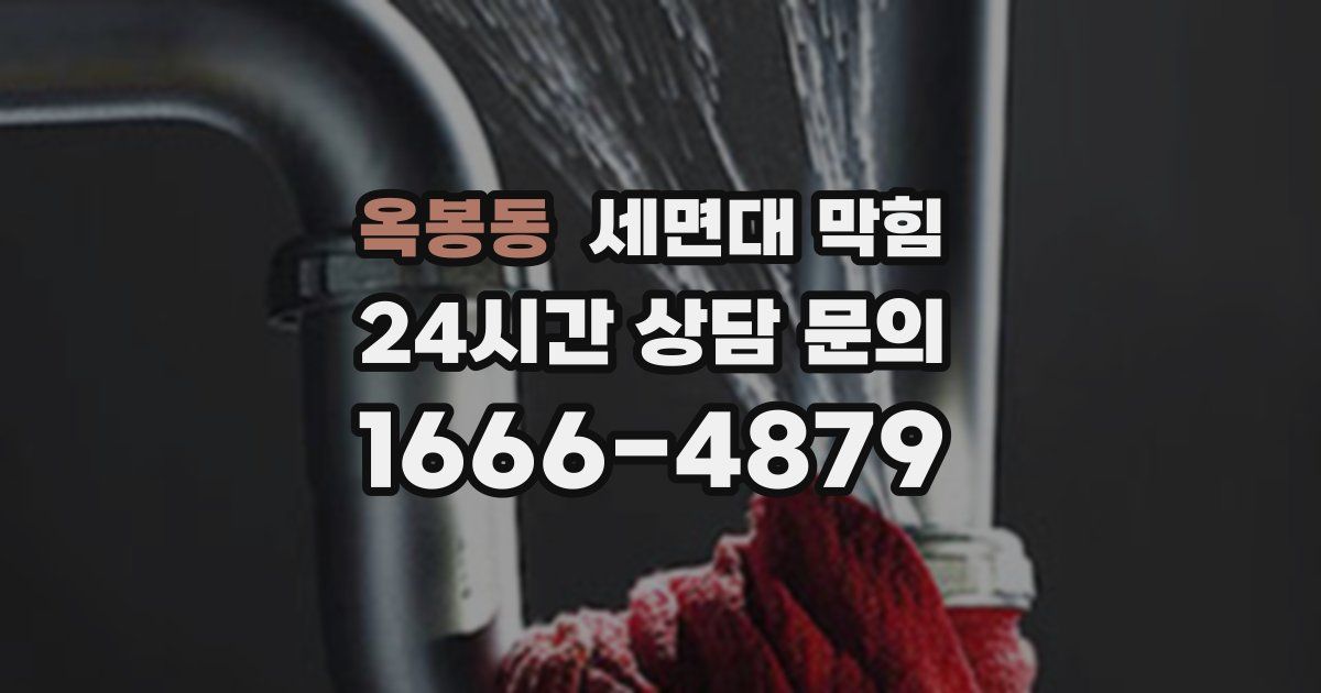 옥봉동 세면대 막힘