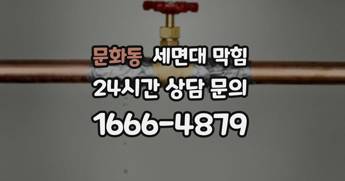 문화동 세면대 막힘